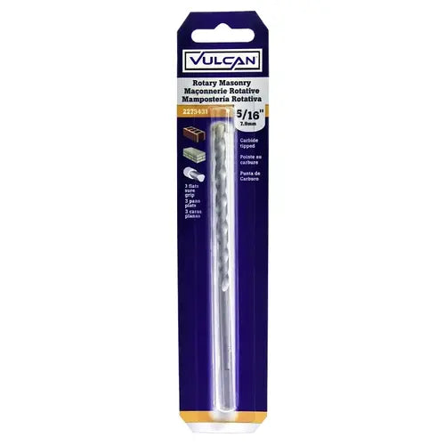 Vulcan 272941ORClick To Copy Drill Bit, 5/16 in Dia, 6 in OAL, Spiral Flute, Straight Shank