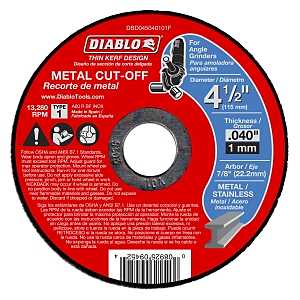 CUT-OFF WHEEL, 4-1/2 IN DIA,