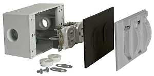 RECEPTACLE/CVR DPLX KIT GRY