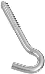 SCREW HOOK, 3/8 IN OPENING,