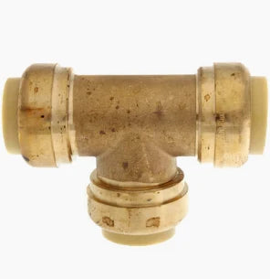 TEE, 3/4 IN, PUSH-FIT, BRASS