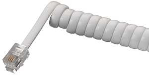 TELEPHONE CORD, WHITE SHEATH