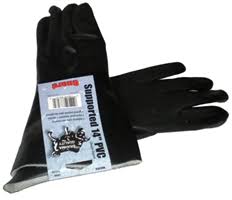 WA8707A GLOVE 14IN BLACK PVC