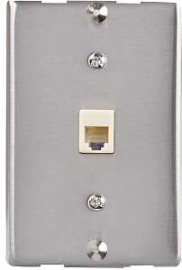 WALL PHONE JACK, SILVER