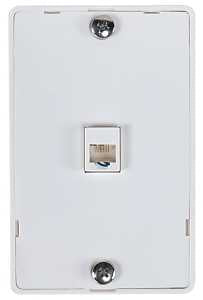 WALL PHONE JACK, WHITE