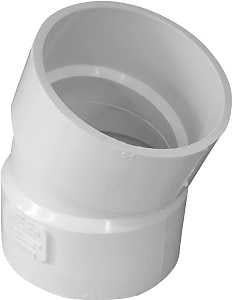 PVC S&D 22.5D ELBW 4''